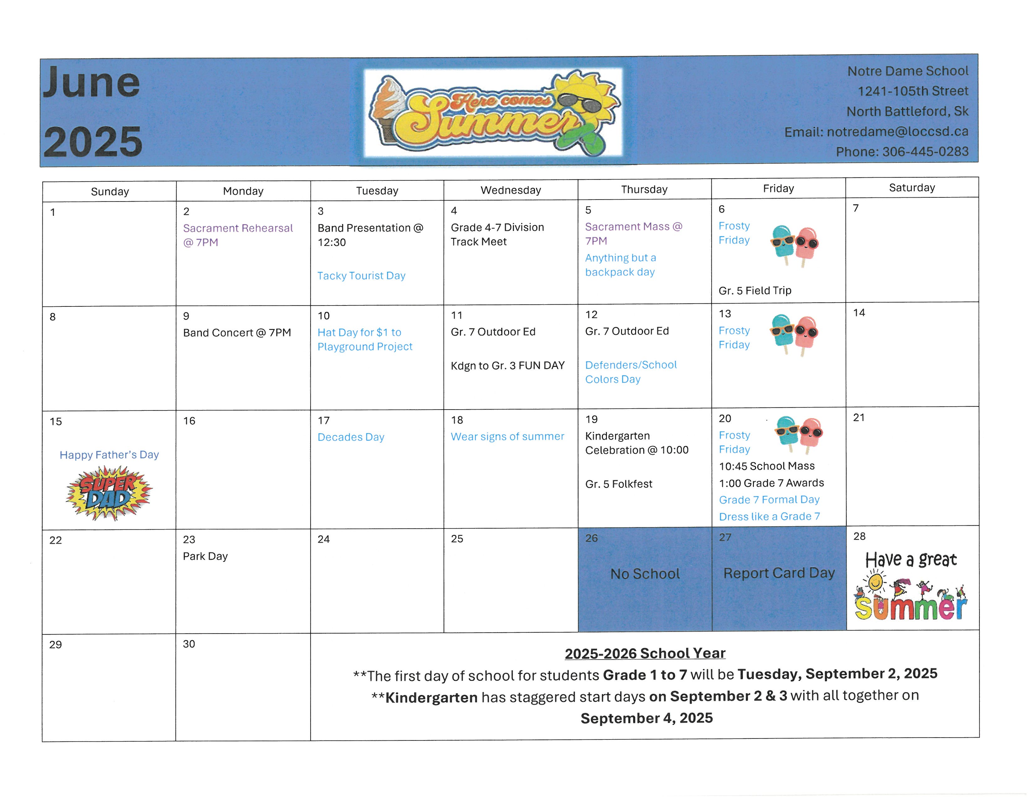 June Calendar