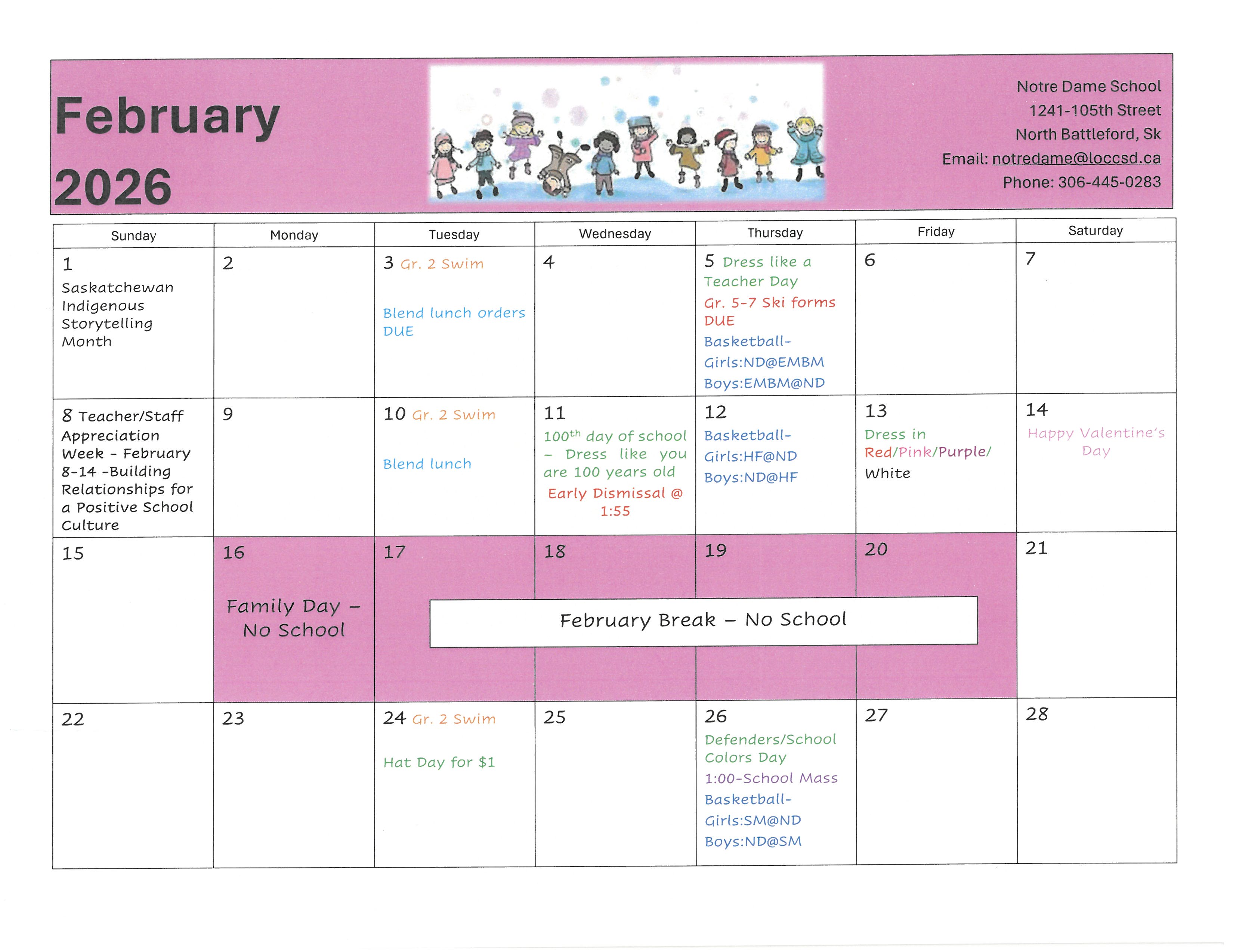 February Calendar