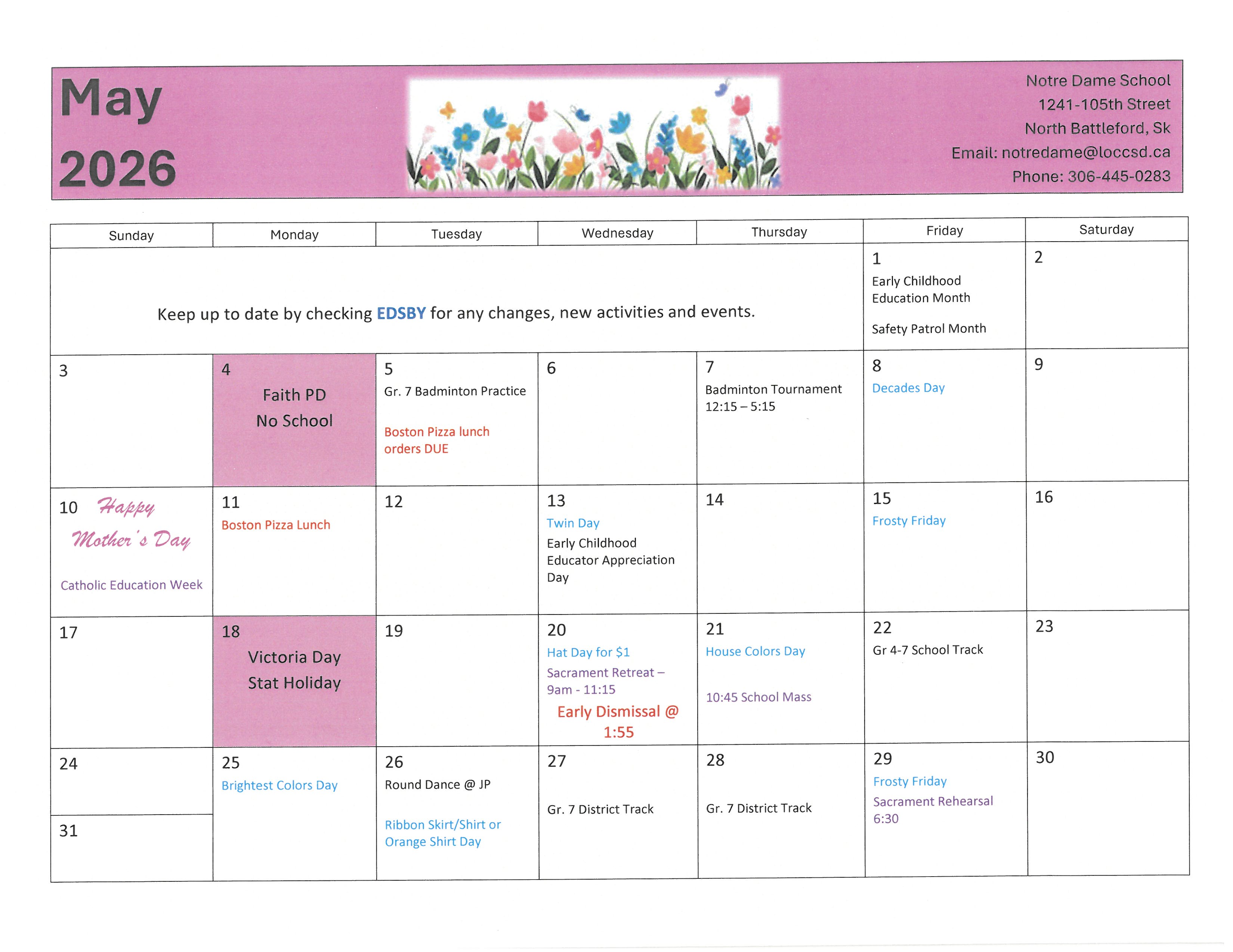 May Calendar