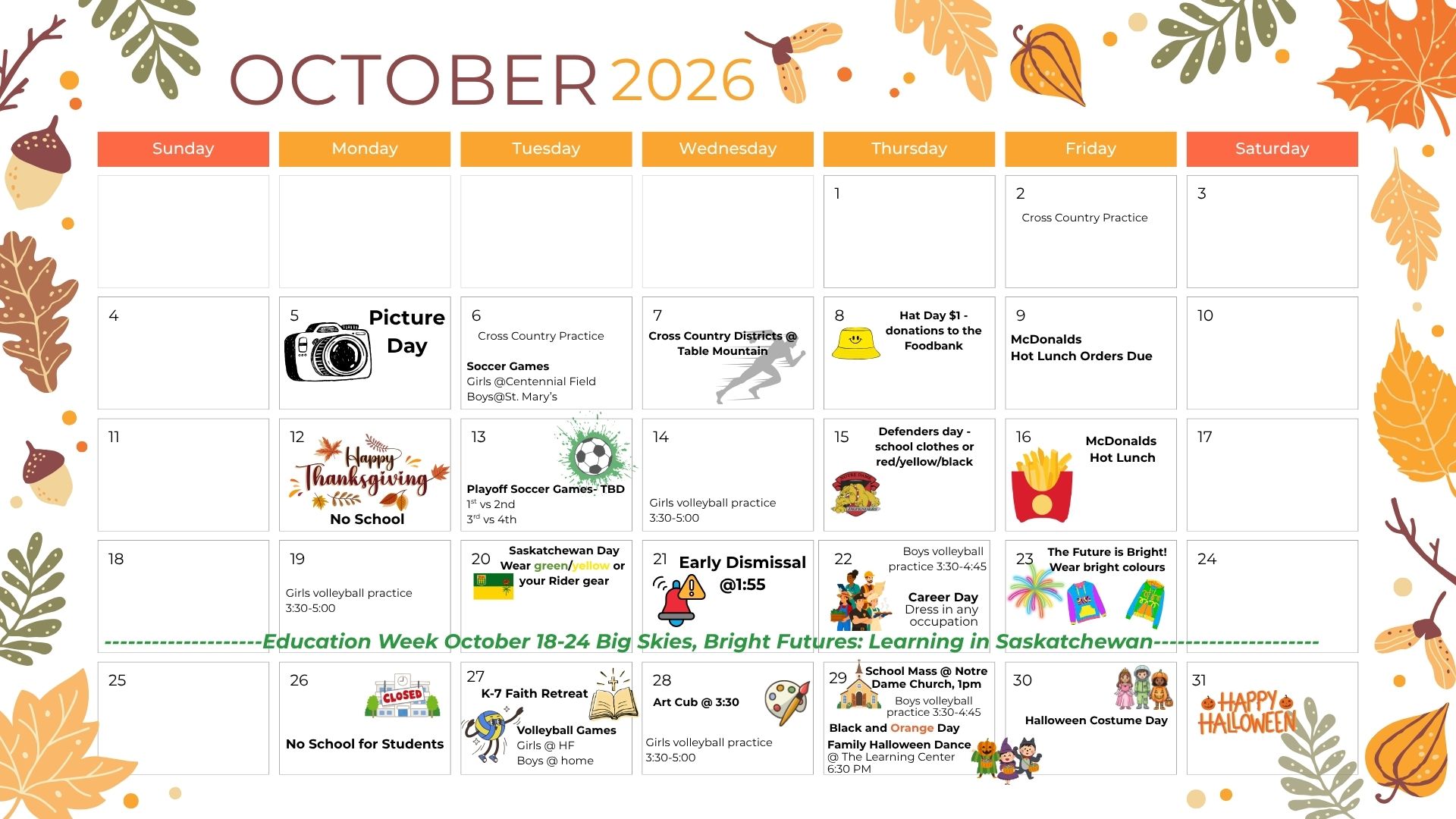 October Calendar